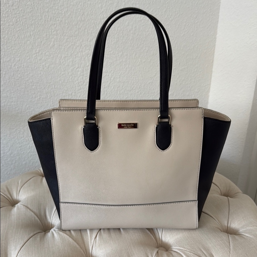 Kate Spade Cream & Black Structured Tote - Picture 4 of 14